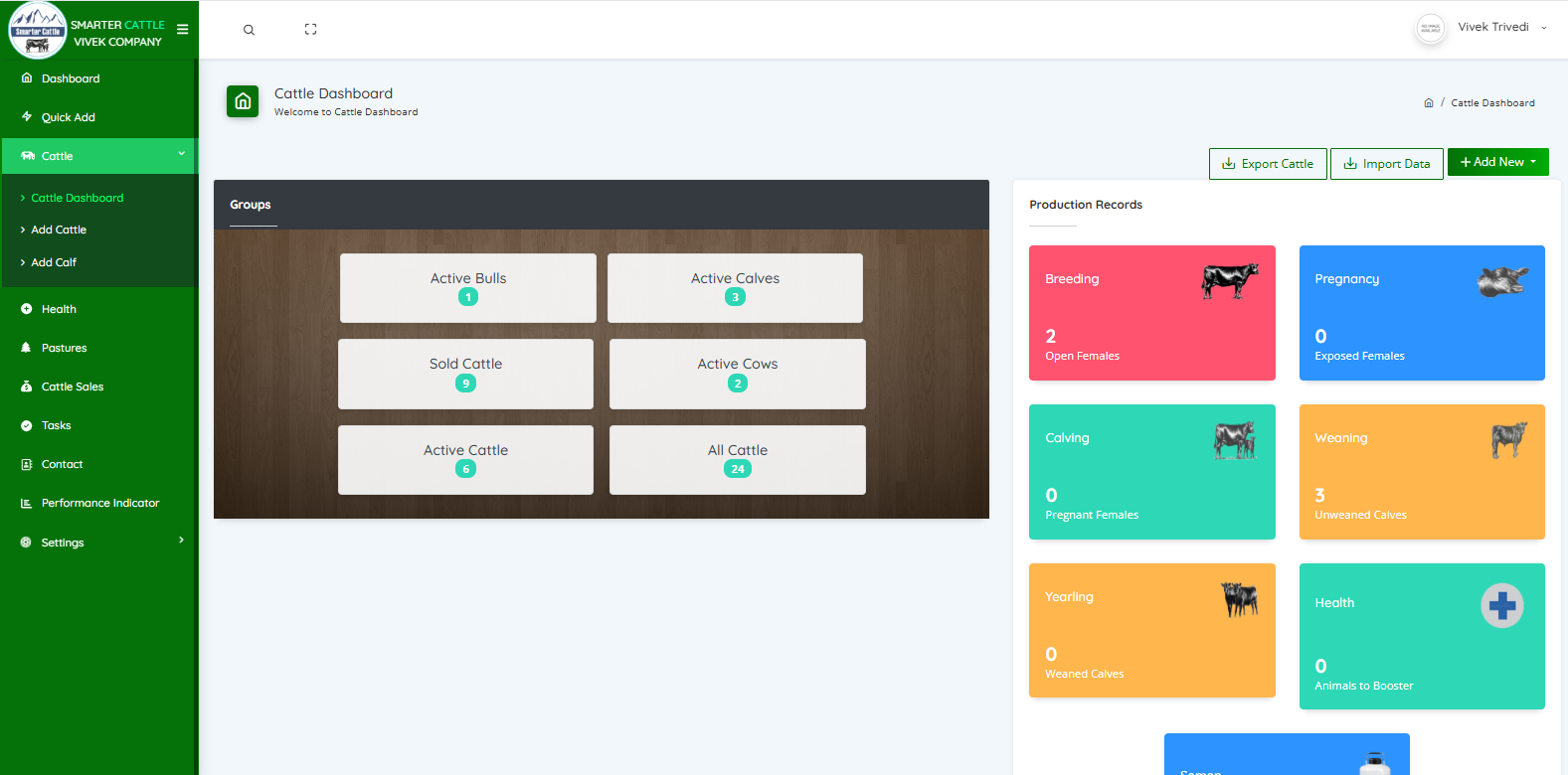 SmarterCattle CRM Dashboard