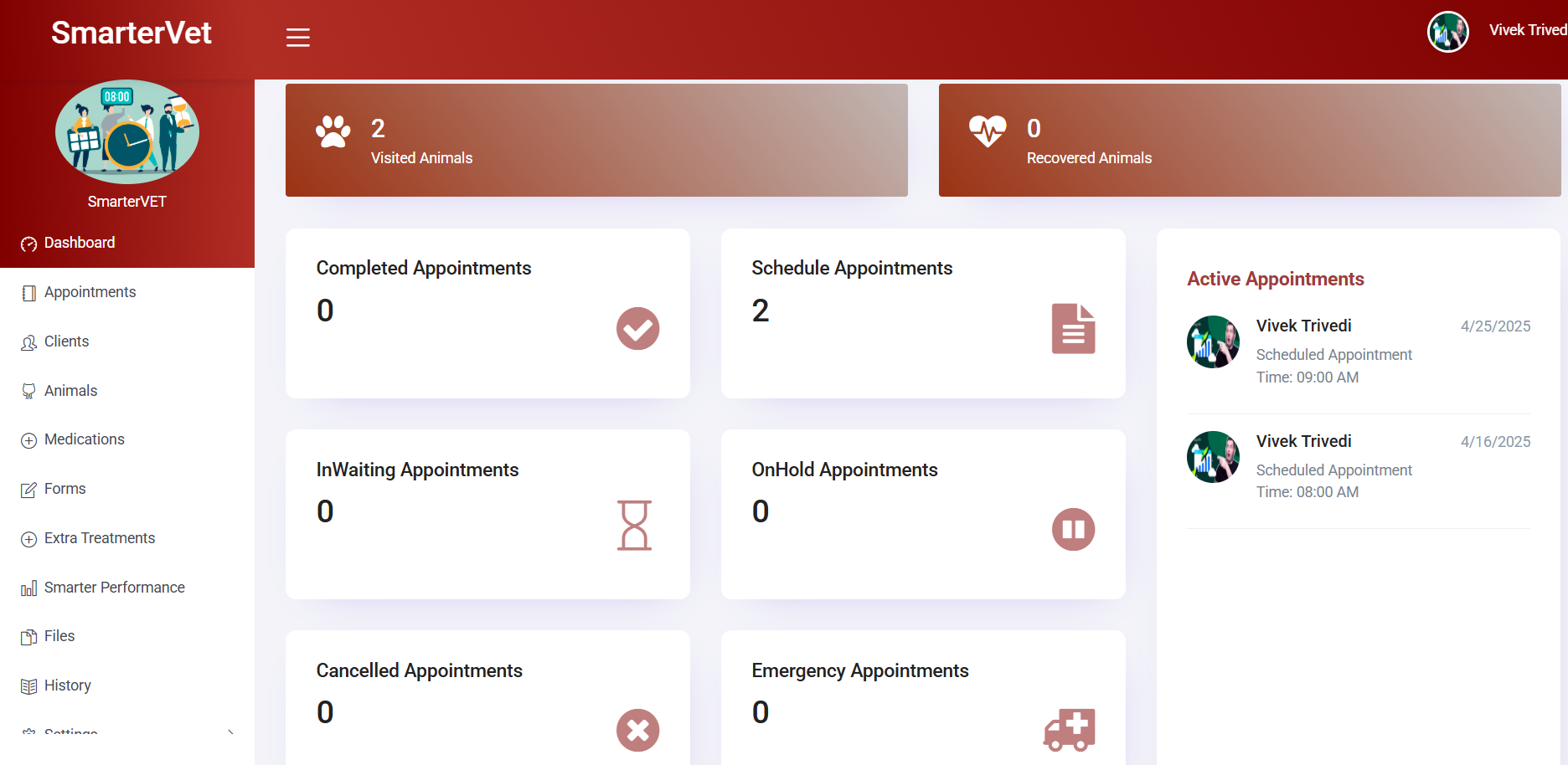 SmarterVet CRM Dashboard